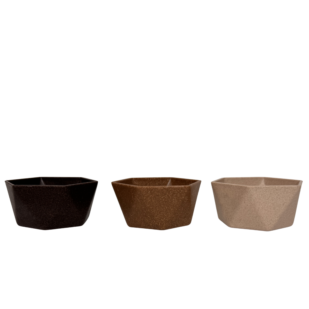 Loopy Products - Sustainable 6 Oz Hex Reusable Snack Bowl Ombre Color Assort.