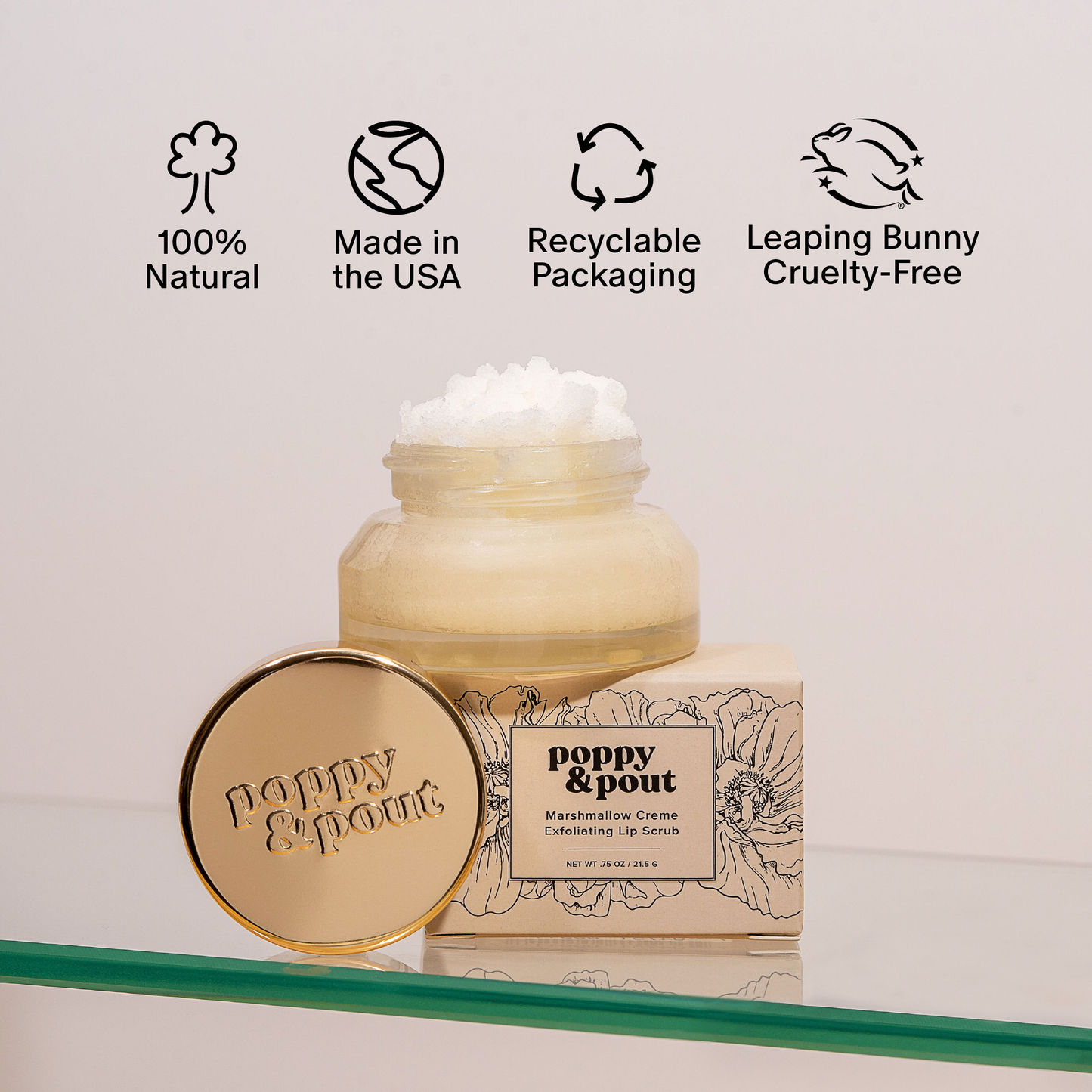 Poppy & Pout - Lip Scrub, Marshmallow Creme