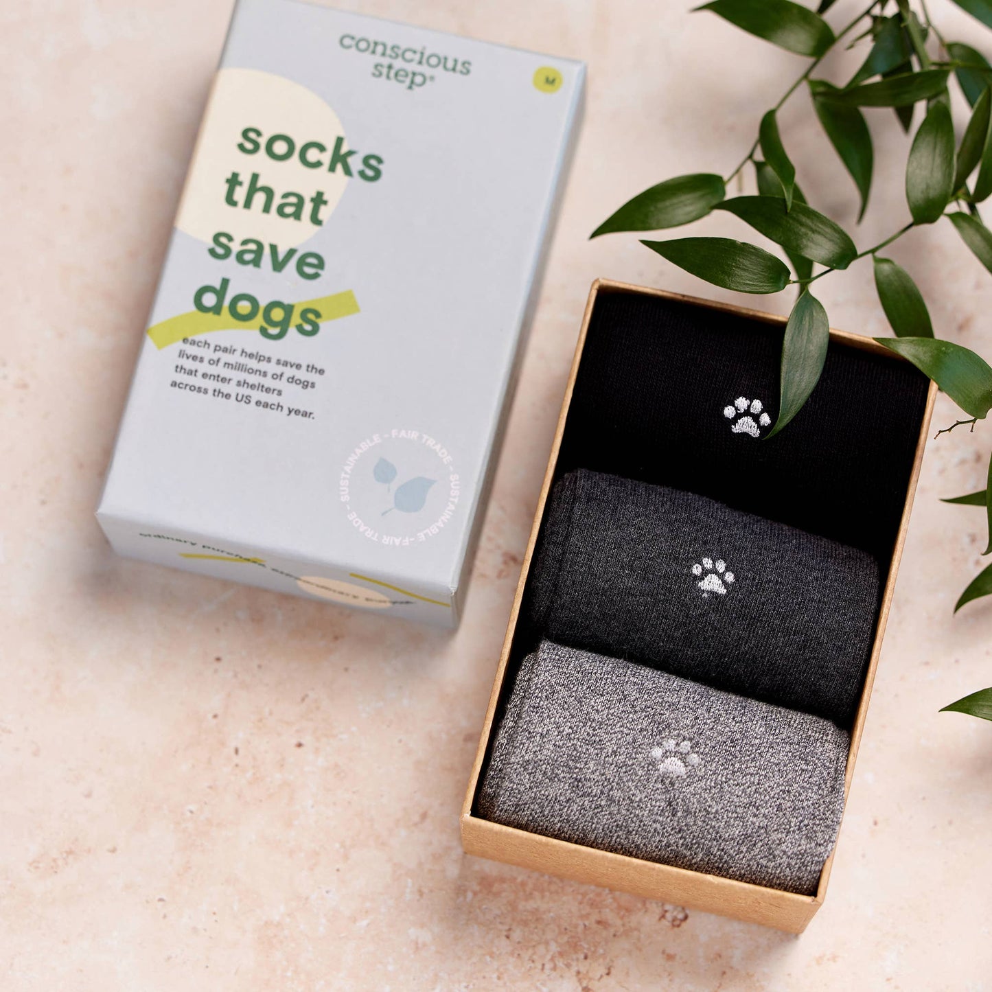 Conscious Step - Boxed Set Socks that Save Dogs