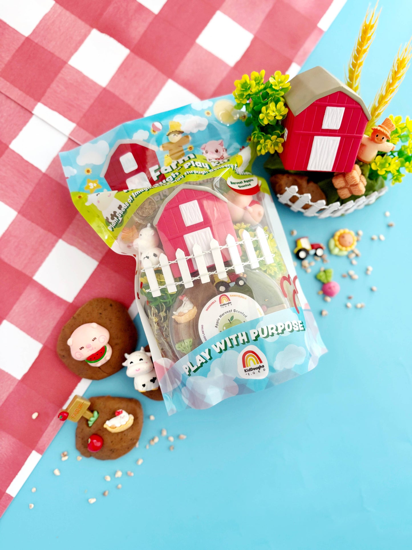 Earth Grown KidDoughs (KidDoughs by EGKD) - Farm KidDough Play Kit