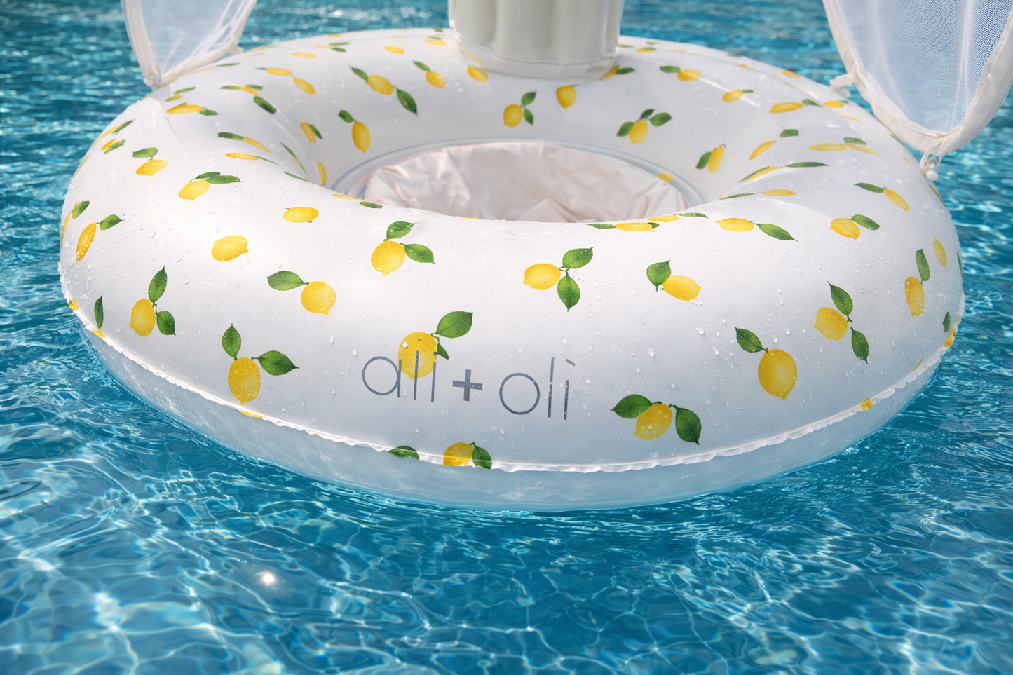 Ali+Oli - Ali+Oli Baby Swim Seat with Sun Canopy (Lemons)
