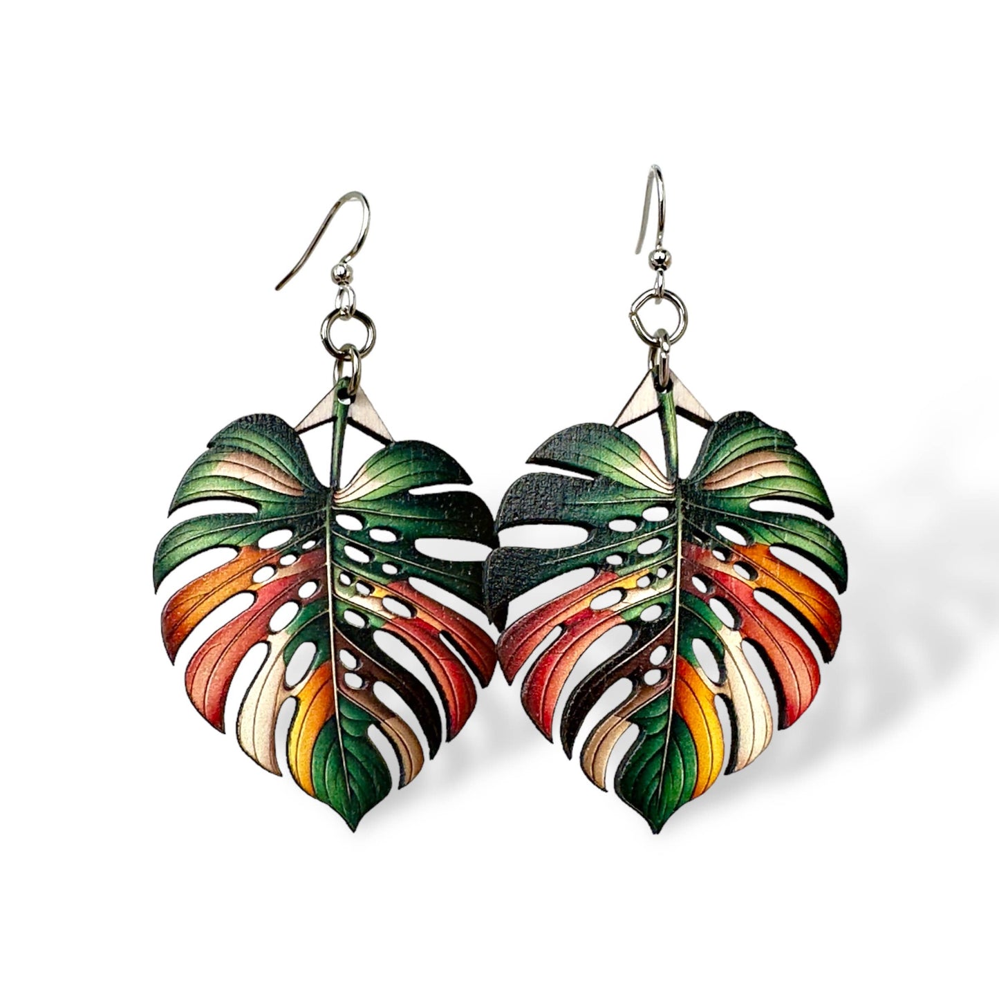 Green Tree Jewelry - Monstera Leaf Earrings #1792