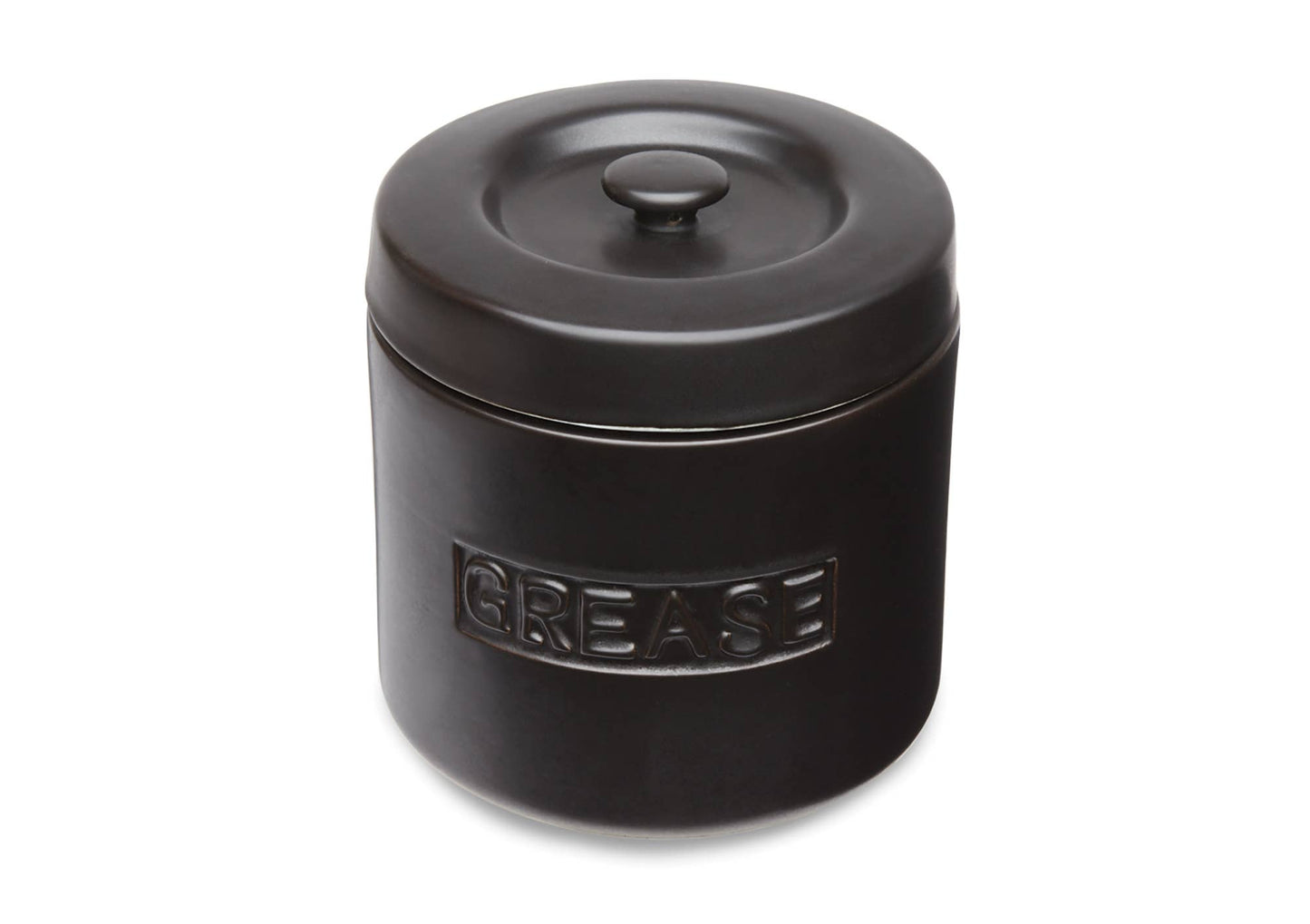 Fox Run Brands - Fox Run Grease Container, Black Porcelain, 5" x 5" x 5.5"
