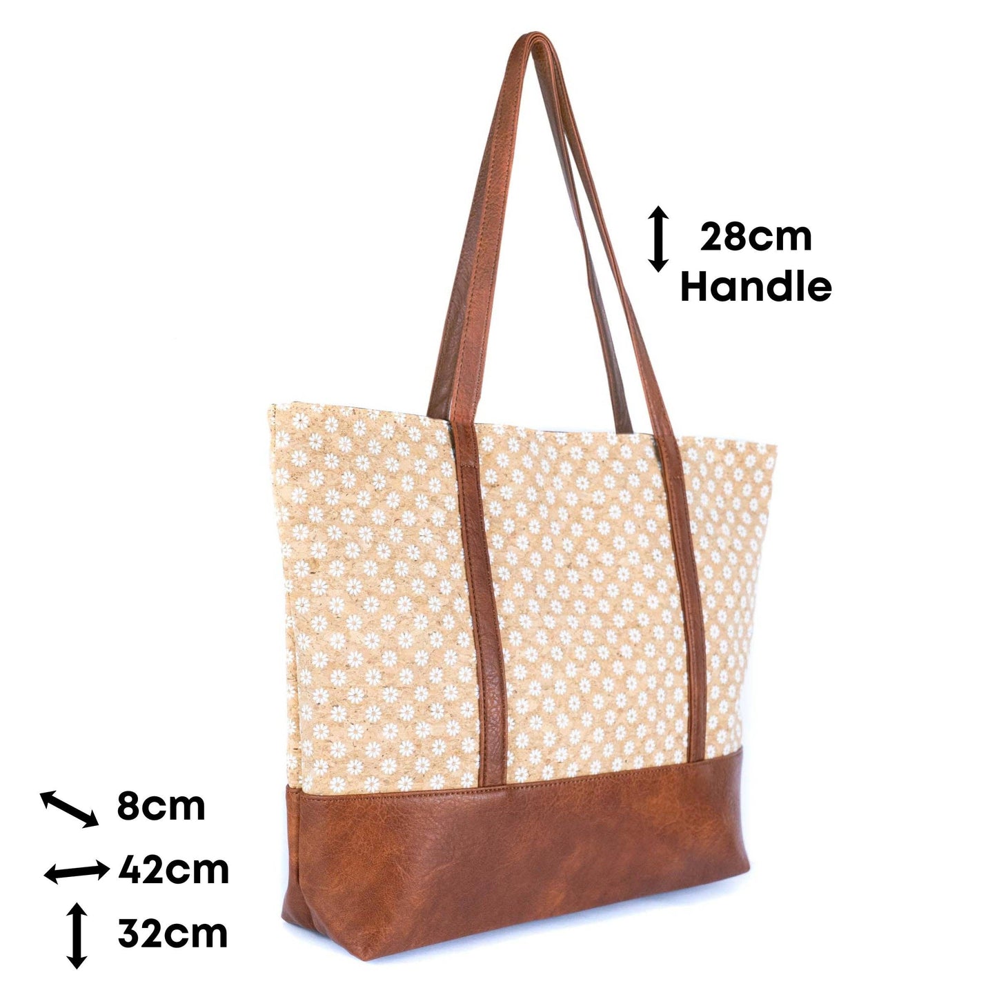 Cork Tote Bag with Vegan Leather Straps BAG-2371