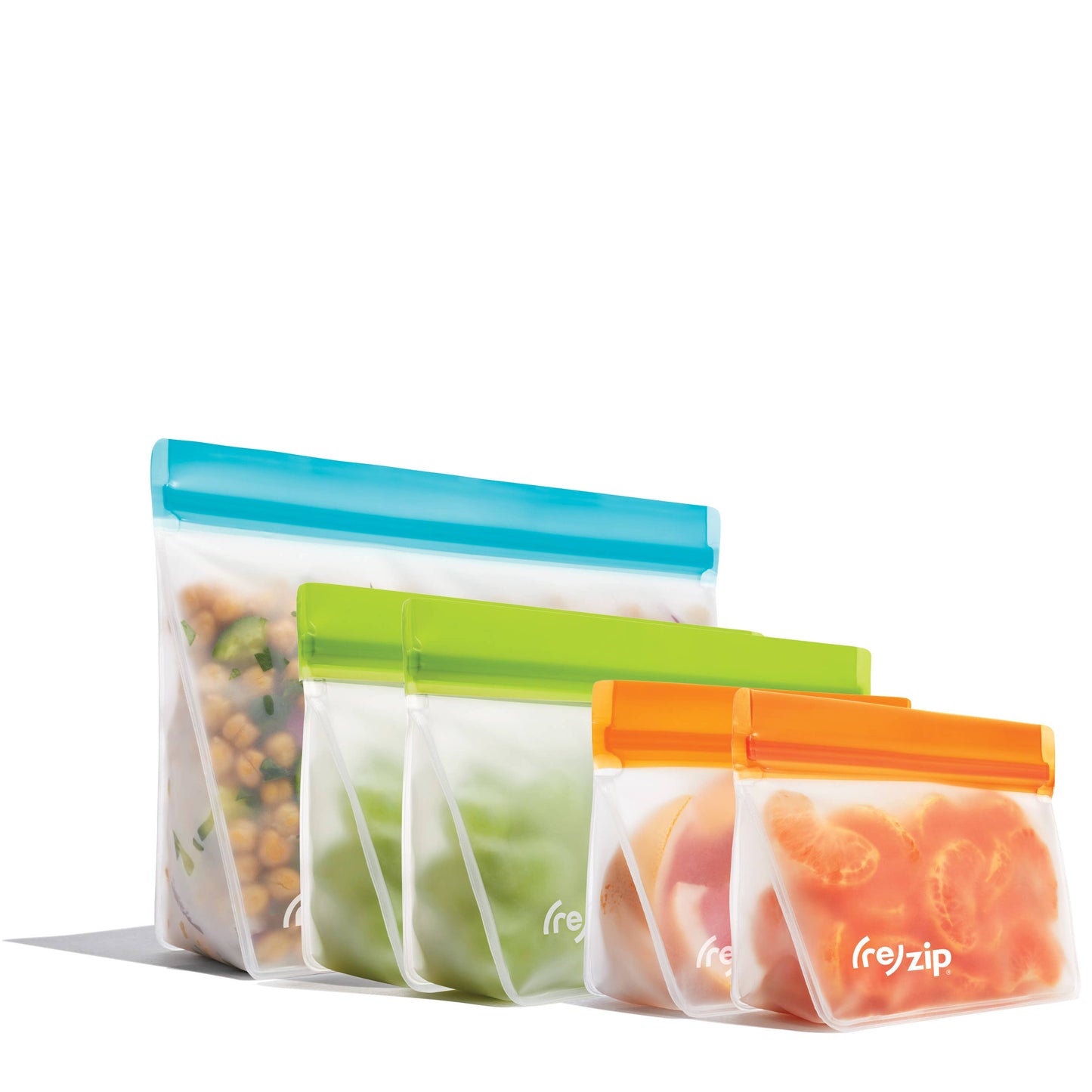 Reusable Stand-Up Storage Bags - Asst Colors - 5 Piece Set