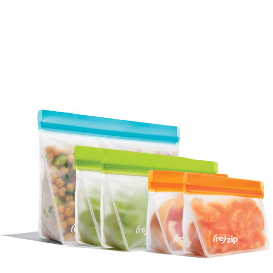 Reusable Stand-Up Storage Bags - Asst Colors - 5 Piece Set