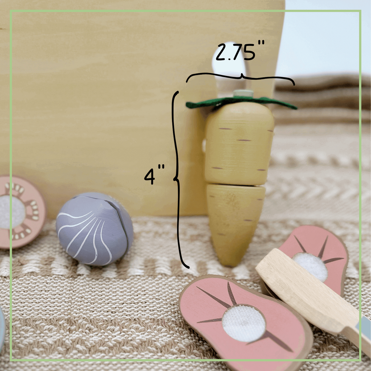 First Kitchen Play Set - Wood Vegetable Cutting Toy Set