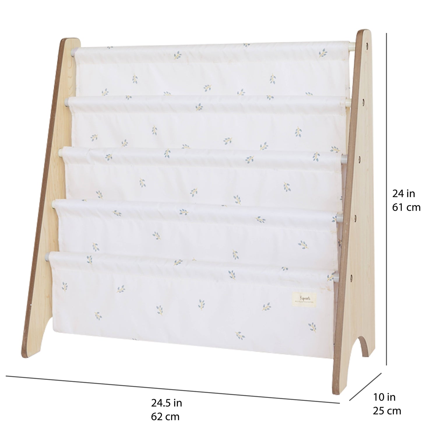 3 Sprouts - Kids Bookcase/Bookshelf with Recycled Fabric  - Blueberry