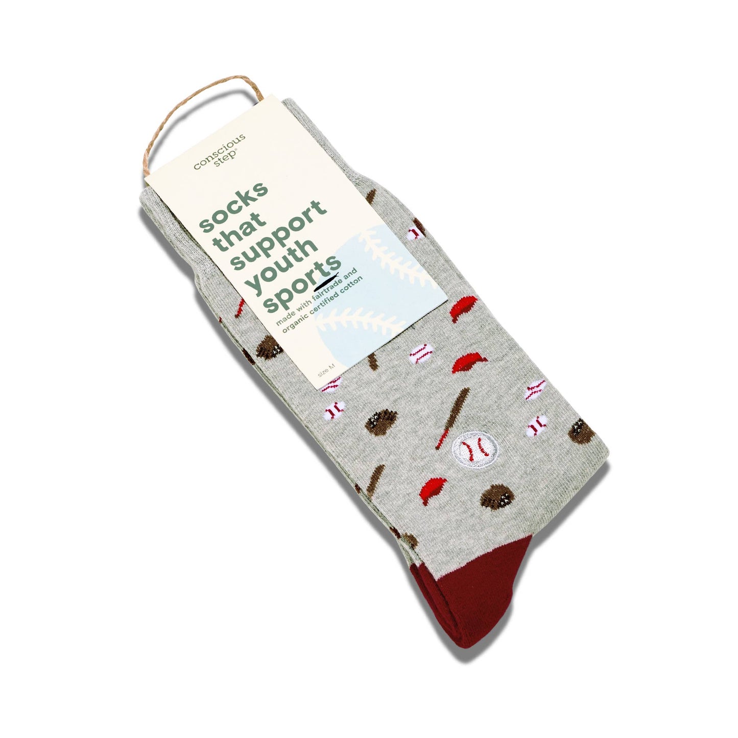 Conscious Step - Socks that Support Youth Sports | Gray Baseballs