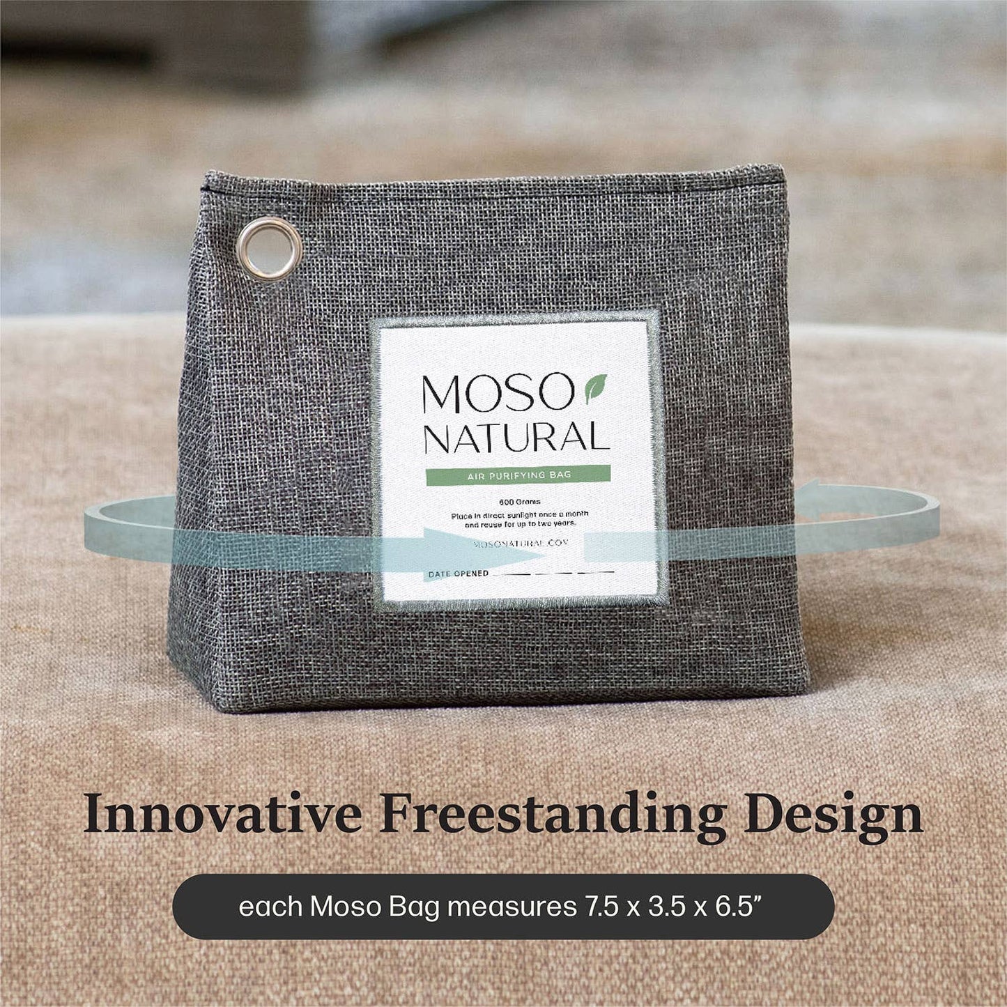 600g Air Purifying Bag for Large Spaces, Bamboo Charcoal