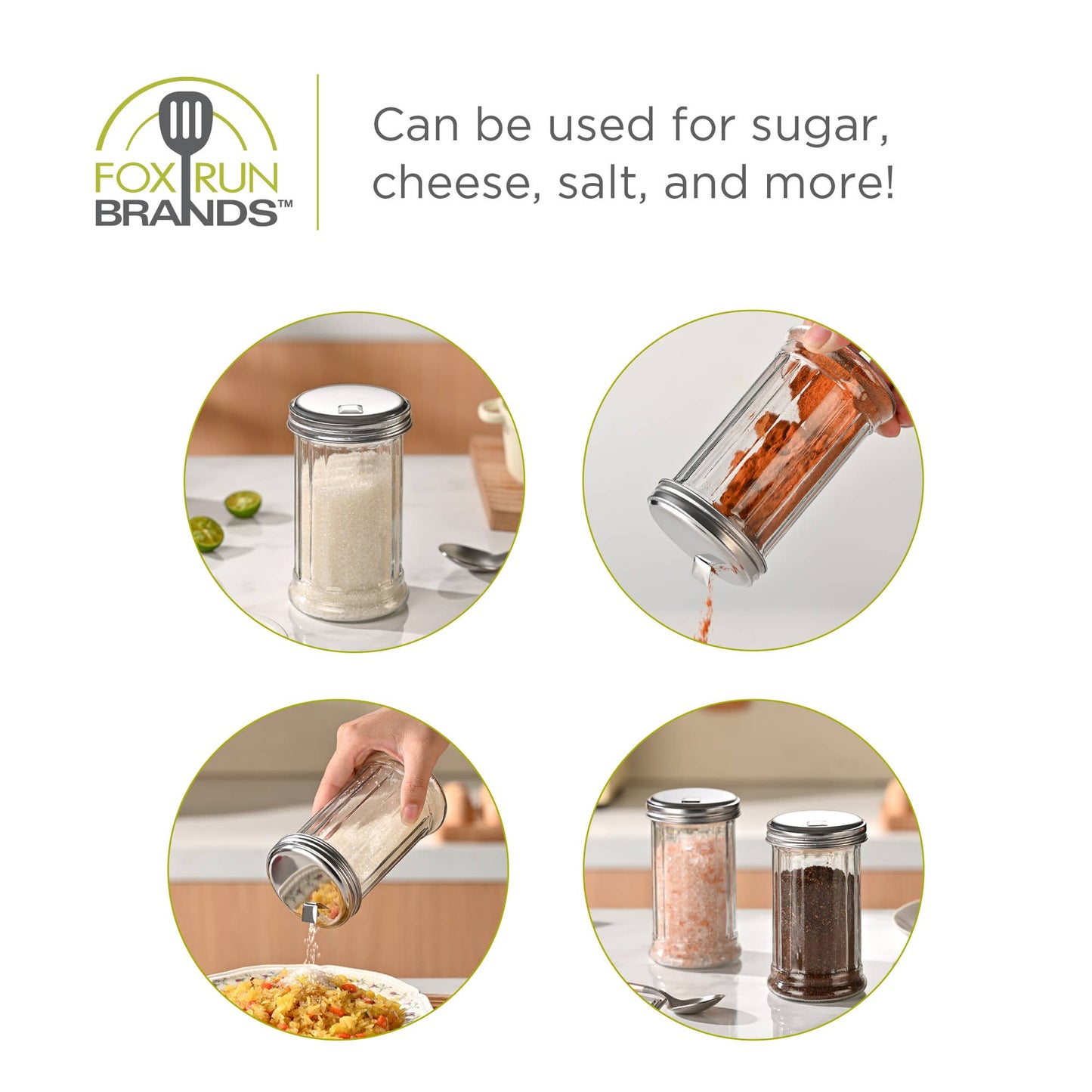 Fox Run Brands - Fox Run Classic Glass Sugar Shaker, 12 Ounce With Lid