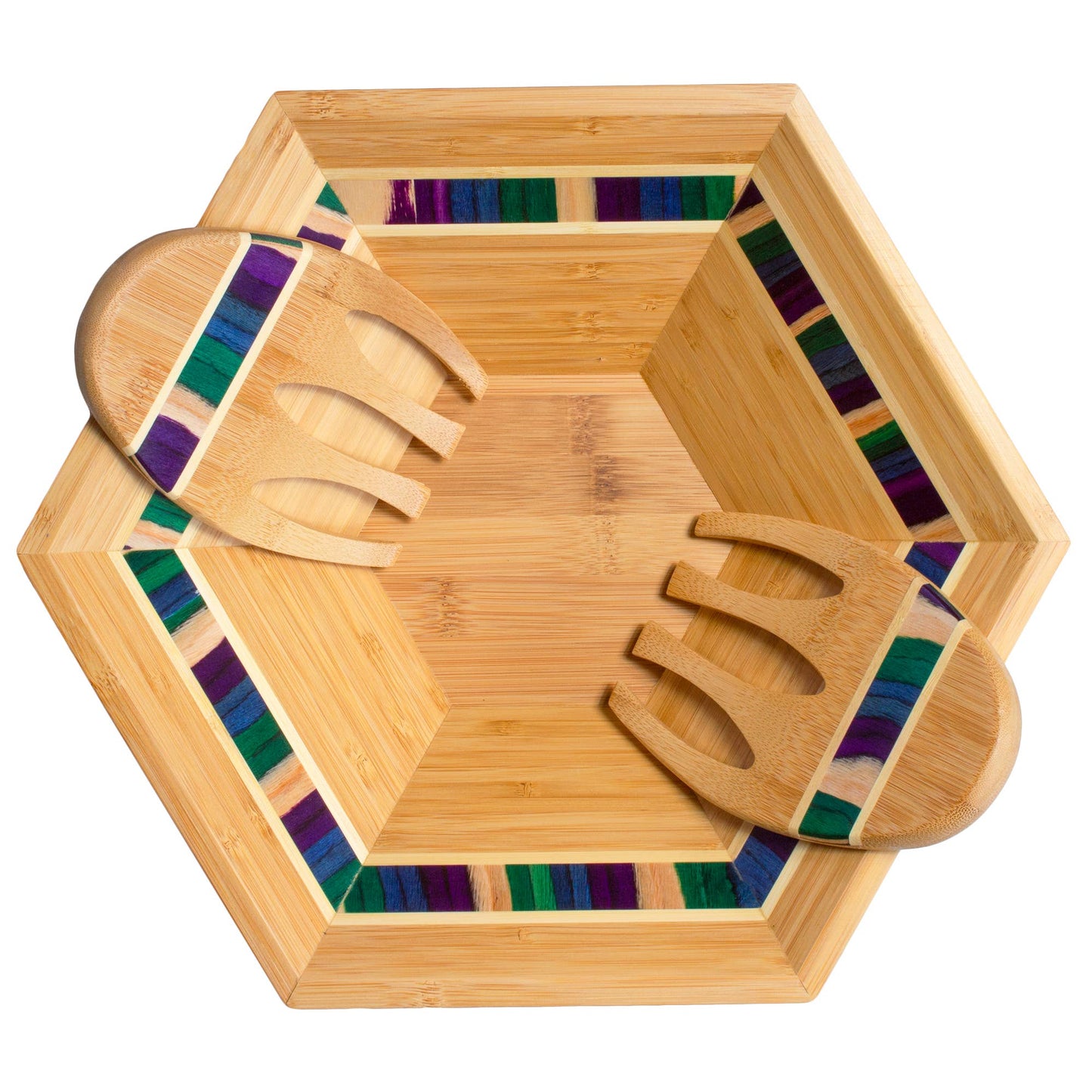 Totally Bamboo - Baltique® Mumbai Collection 14" Salad Bowl with Salad Hands