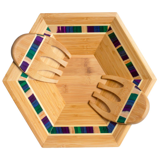 Totally Bamboo - Baltique® Mumbai Collection 14" Salad Bowl with Salad Hands