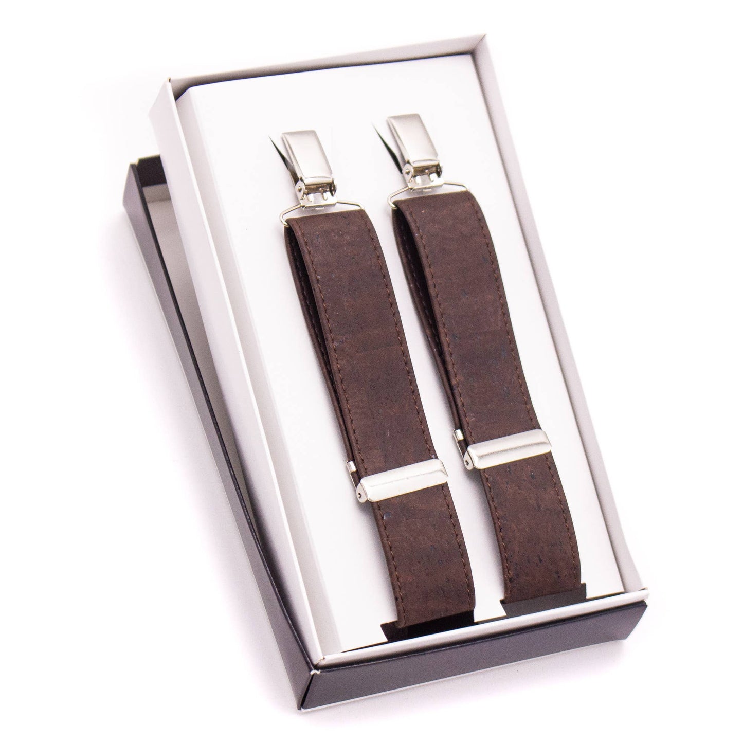 Brown Adjustable cork straps men's SUSPENDER L-542-D