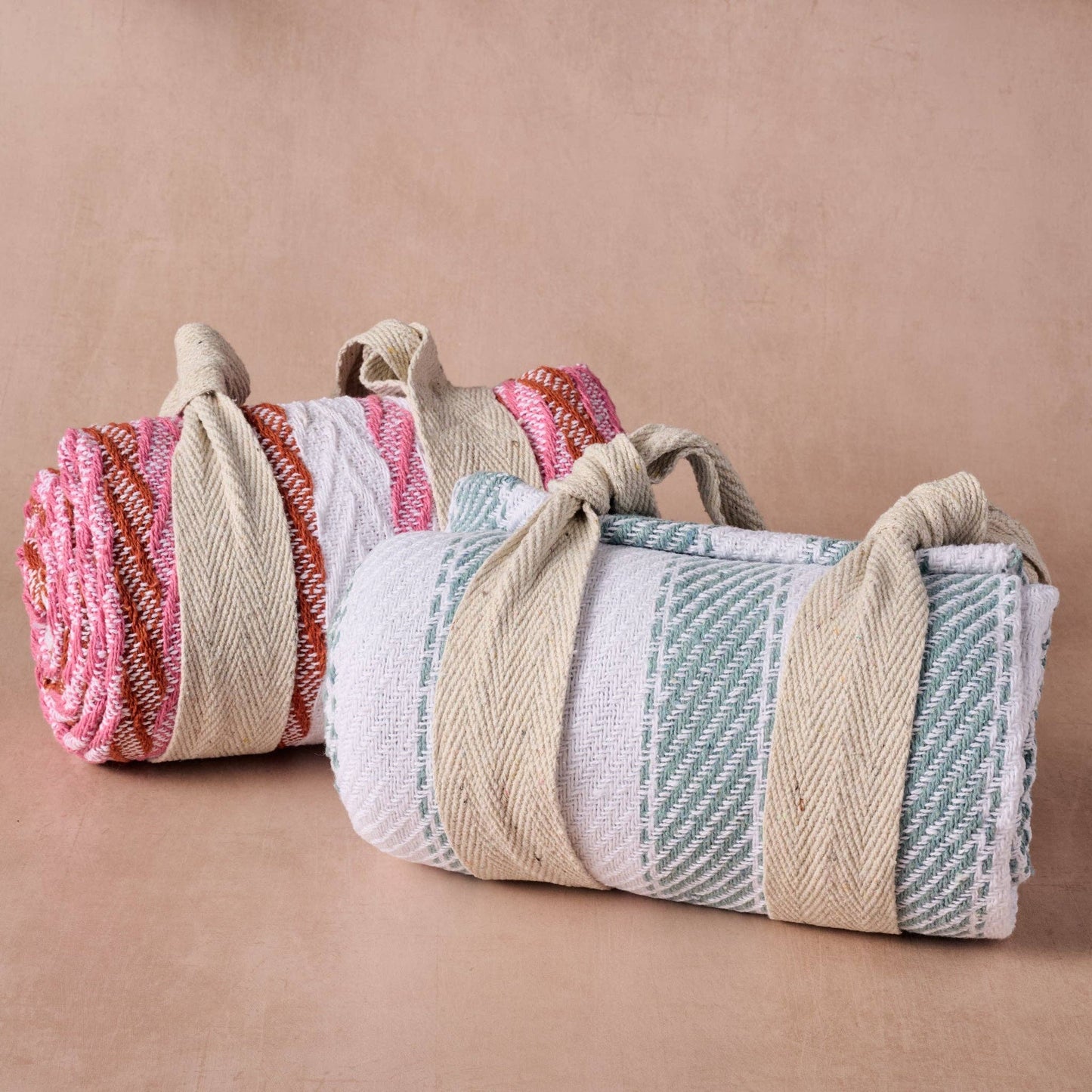 Ten Thousand Villages - Garmee Upcycled Cotton Beach Blanket - Pink