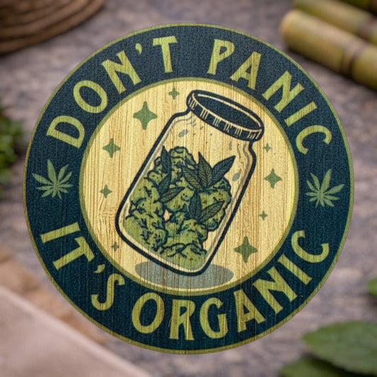 Bamboo Wood Stickers - Don't Panic