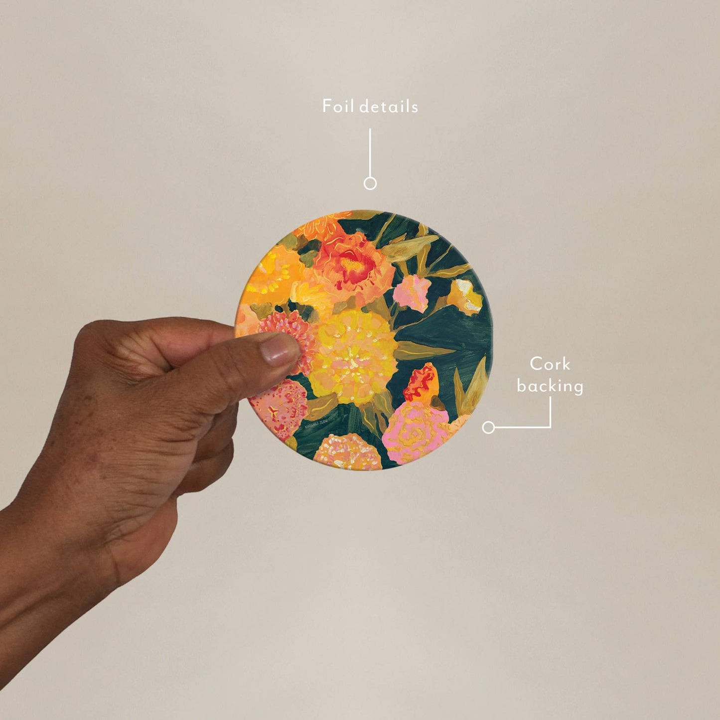 Marigolds Seedlings Coaster