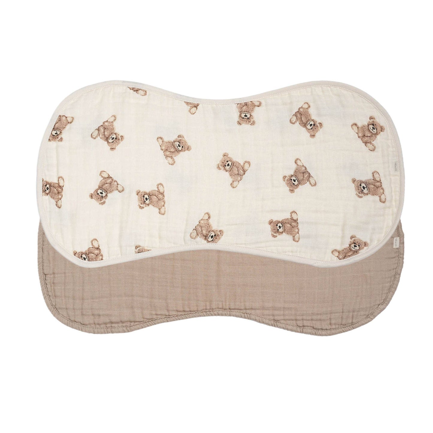 Ali+Oli - Bamboo Muslin Burp Cloth Set 2-Pack (Teddy/Taupe)
