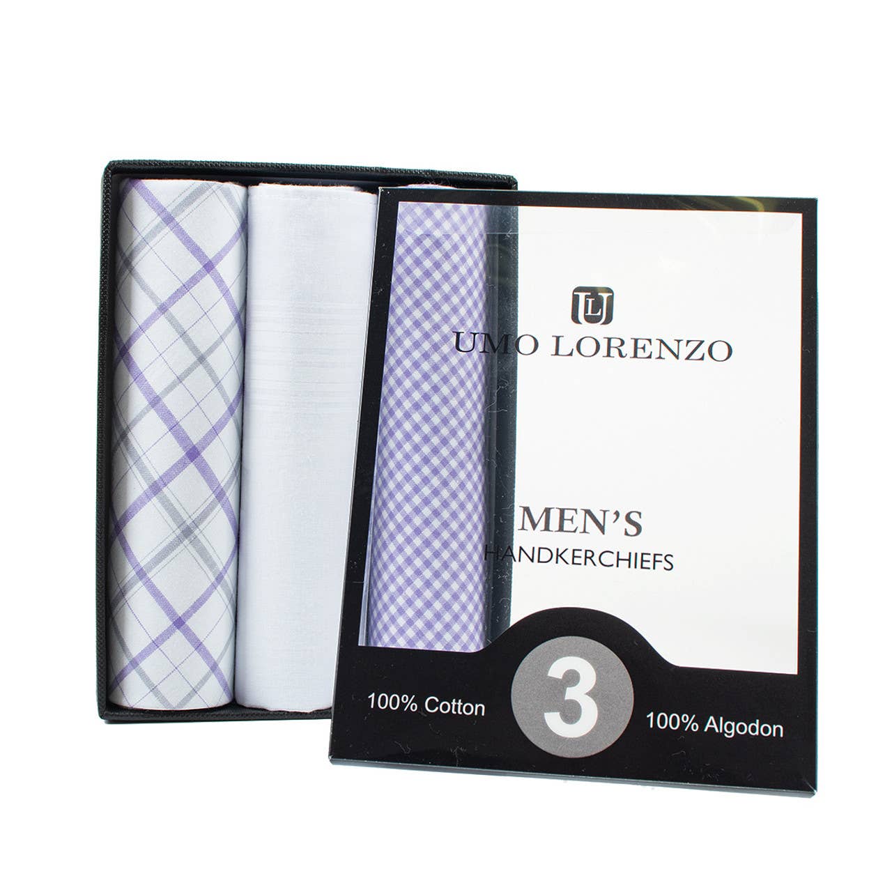 Men's Boxed Fancy Cotton Handkerchiefs 3pcs Set