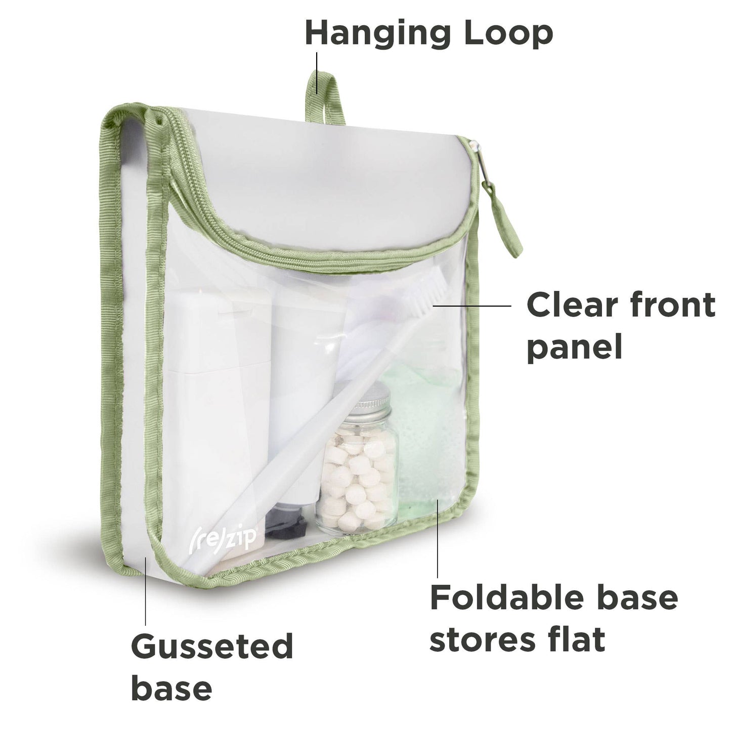 TSA-Compliant Reusable Zippered Travel Bag - Quart
