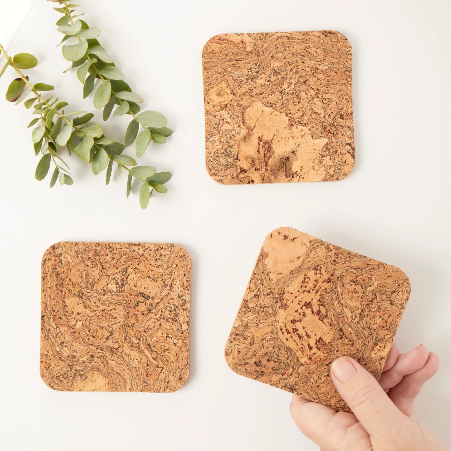 Natural Cork Coasters | Square | Set of 4