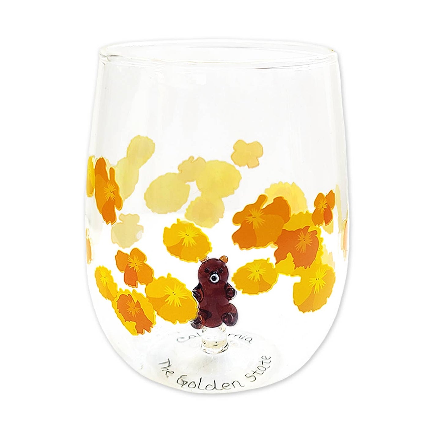 SF Mercantile - Poppy Bear Stemless Wine Glass