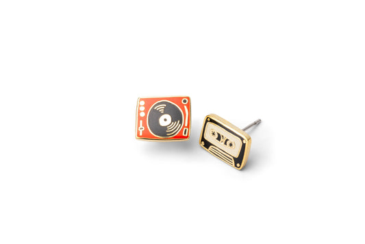 Record Player & Tape Earrings