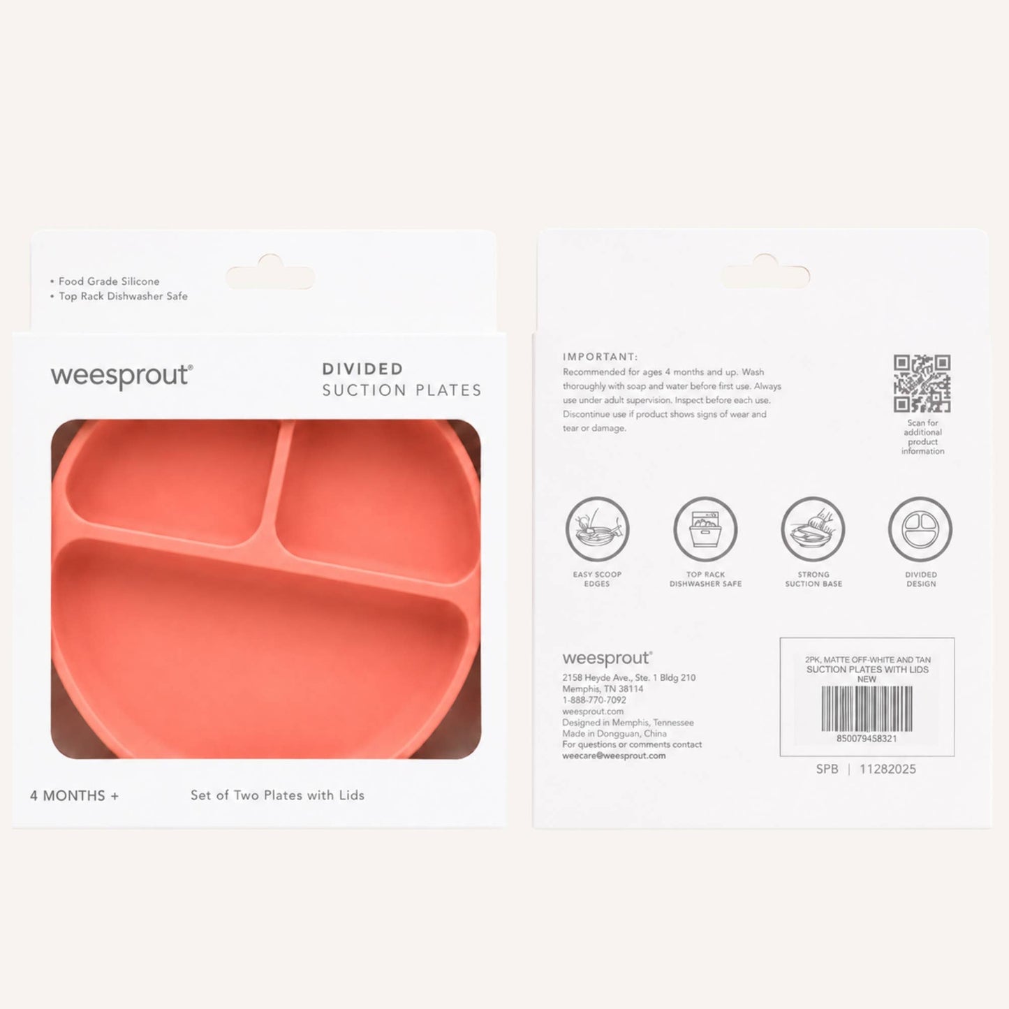 WeeSprout - Silicone Divided Suction Plates – Set of 2