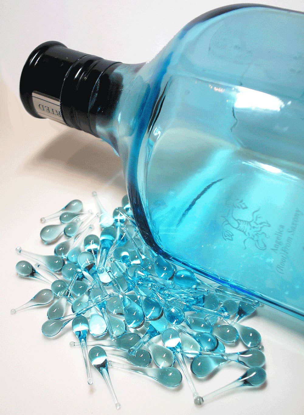 Sundrop Jewelry - Aqua Recycled Glass Raindrop Earrings, Elegant & Ecofriendly