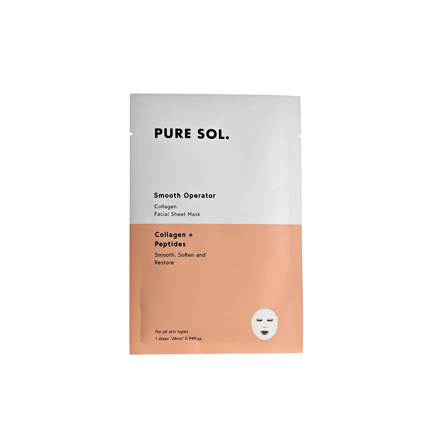 PURE SOL. Beauty Smooth Operator Beauty Collagen Sheet Mask
