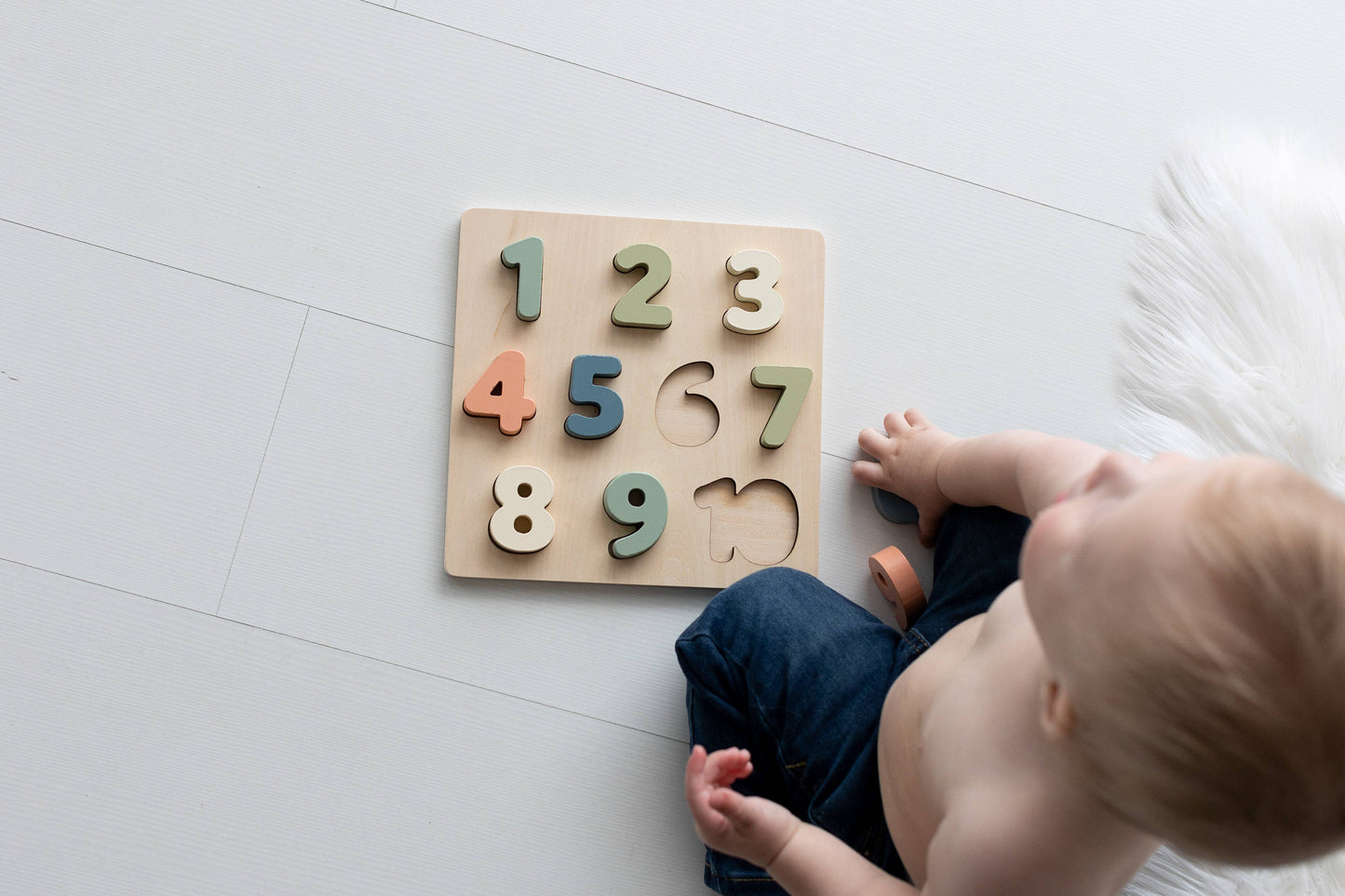 Pearhead - Wooden Numbers Puzzle, Montessori Learning Toy