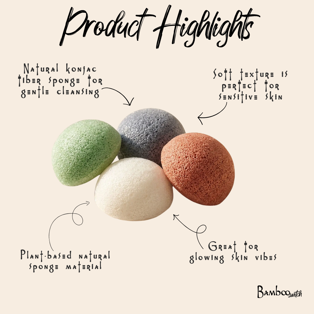 Natural Konjac Facial Cleansing Sponge | Earth Day Best