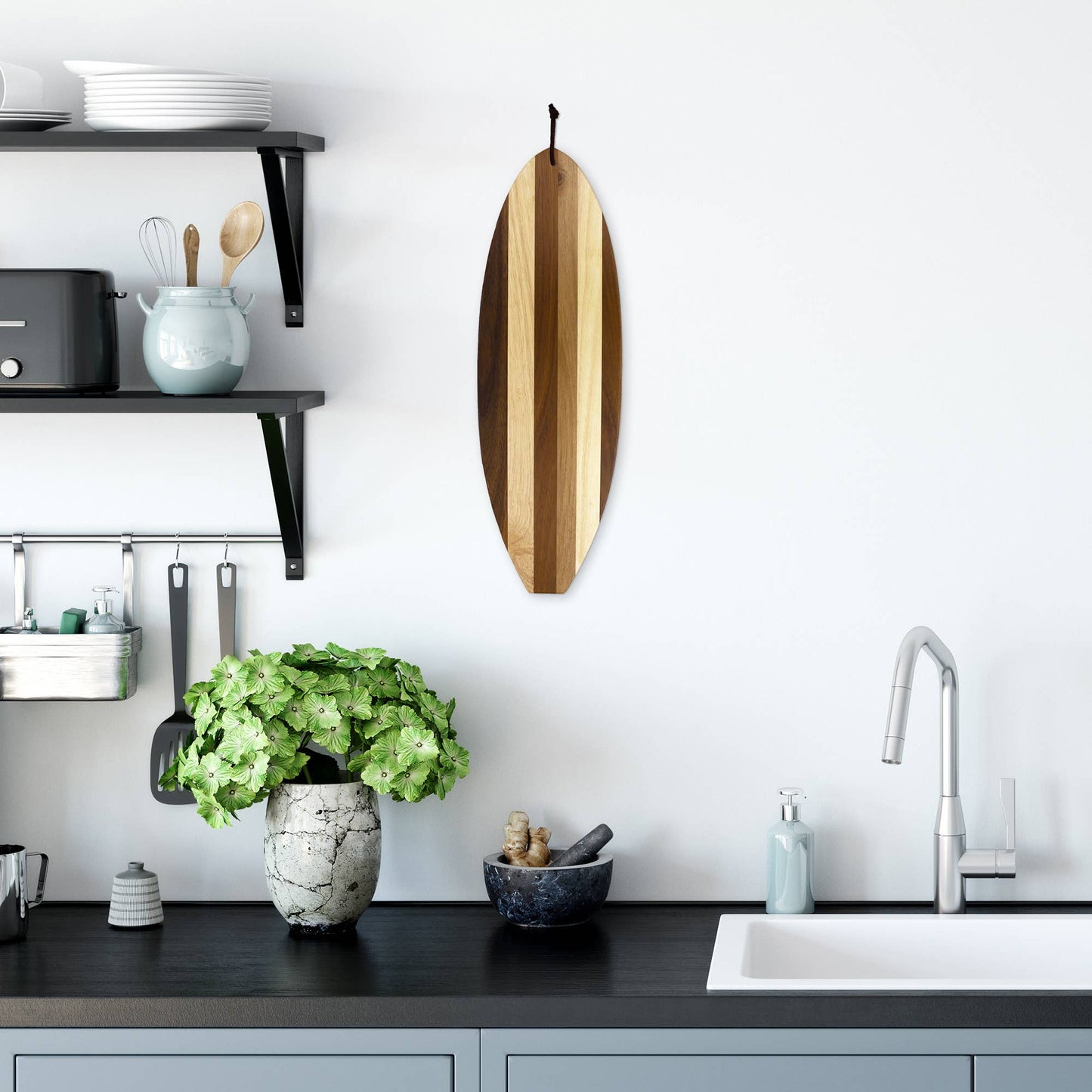Totally Bamboo - Rock & Branch® Shiplap Series Surfboard Serving Board
