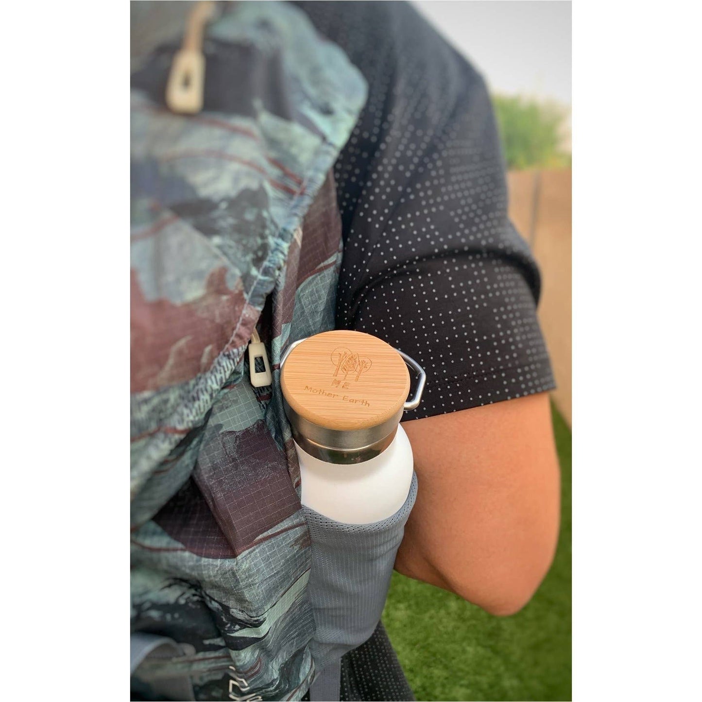 Stainless Steel Water Bottle with Bamboo Lid