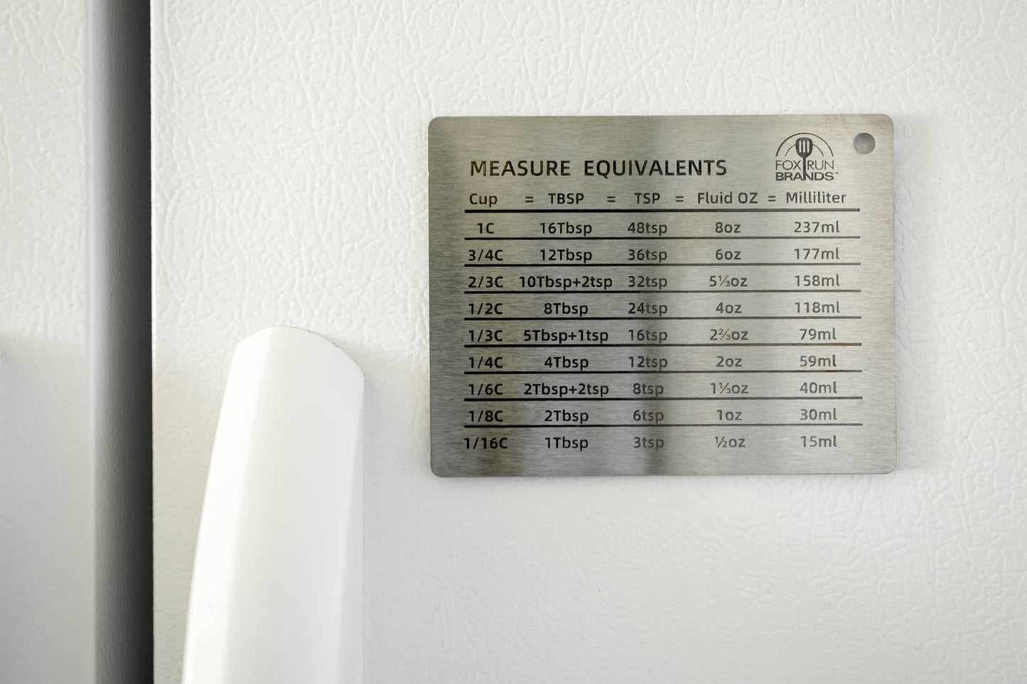 Fox Run Brands - Fox Run Stainless Steel Conversion Chart Magnet, 4.3" x 3.4"