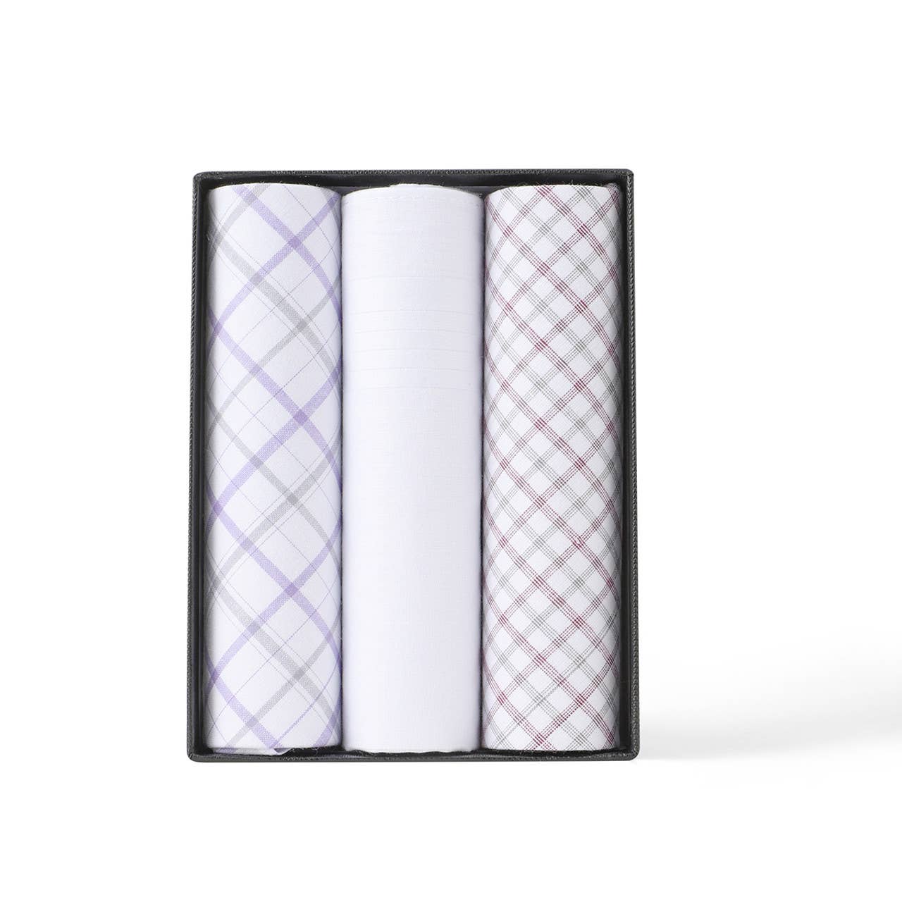 Men's Cotton Solid, Striped & Plaid Gray Handkerchiefs