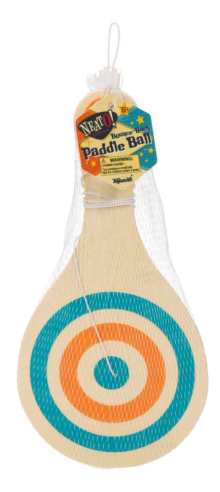 Toysmith - Neato! Bounce Back Paddle Ball- Retro Classic, vintage toys