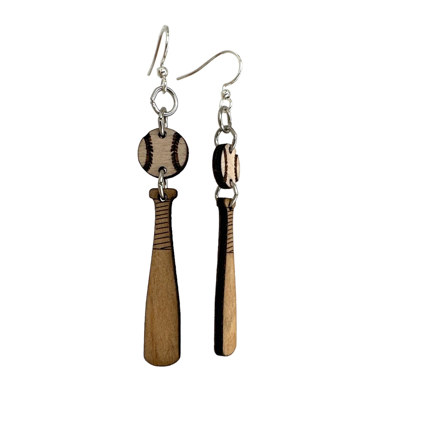 Green Tree Jewelry - Baseball Bat Earrings # 1326