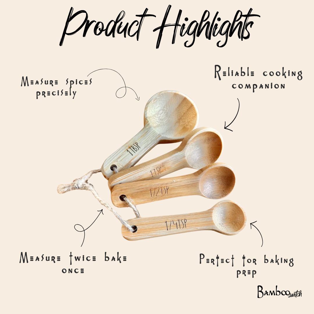 Bamboo Teaspoon Measuring Set