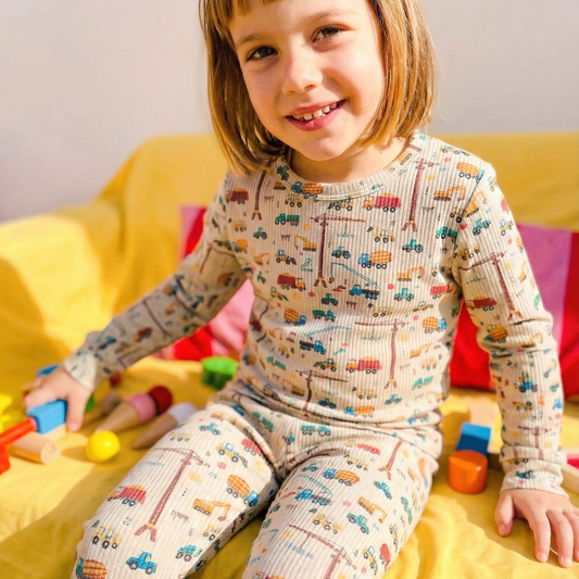 Ribbed Bamboo Two-Piece Set  Sand Construction