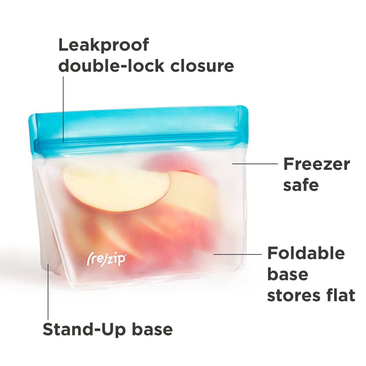 Reusable Stand-Up Storage Bags - Asst Clr #2 - Sm - 5 Pc Set