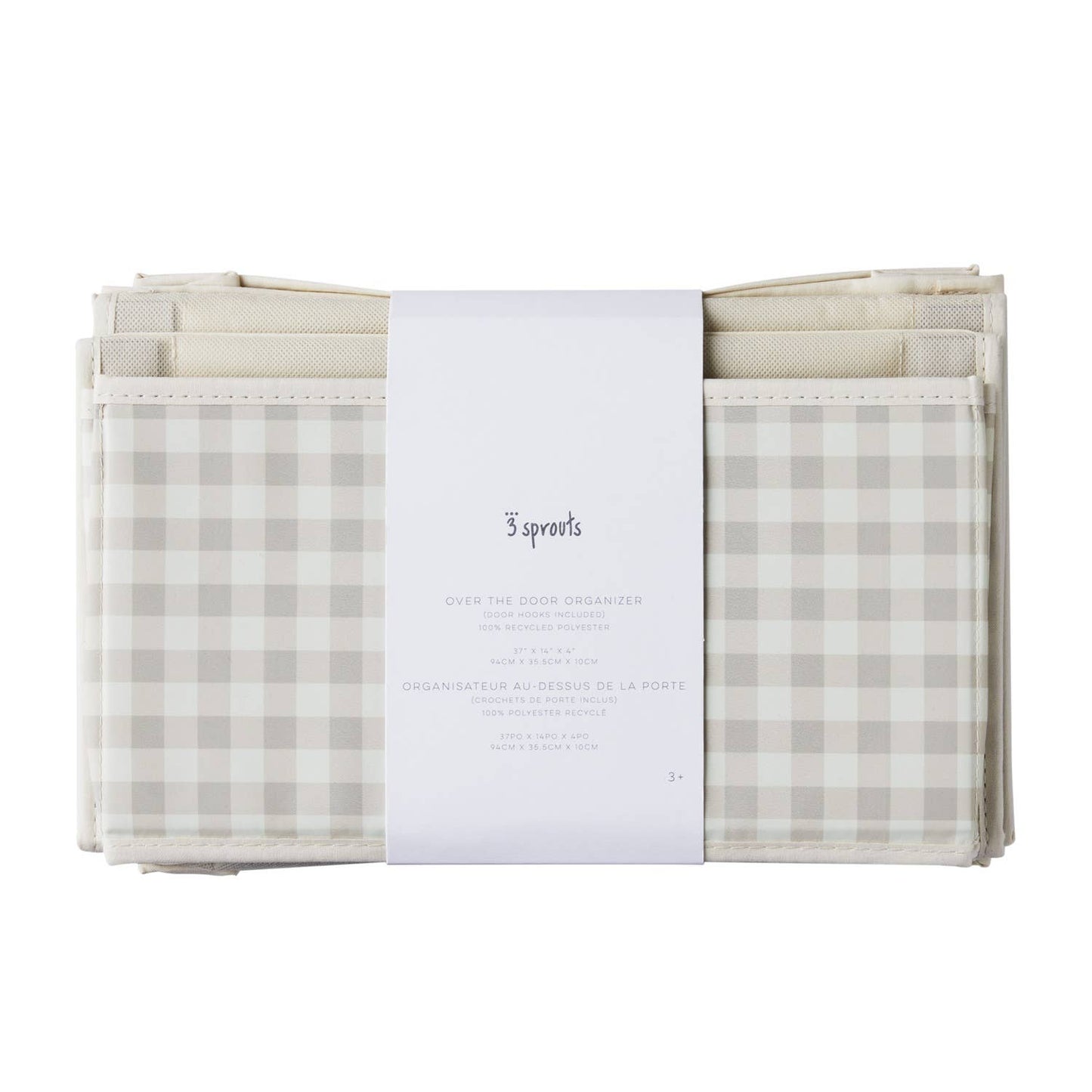 3 Sprouts - Recycled Fabric Over the Door Organizer for Nursery