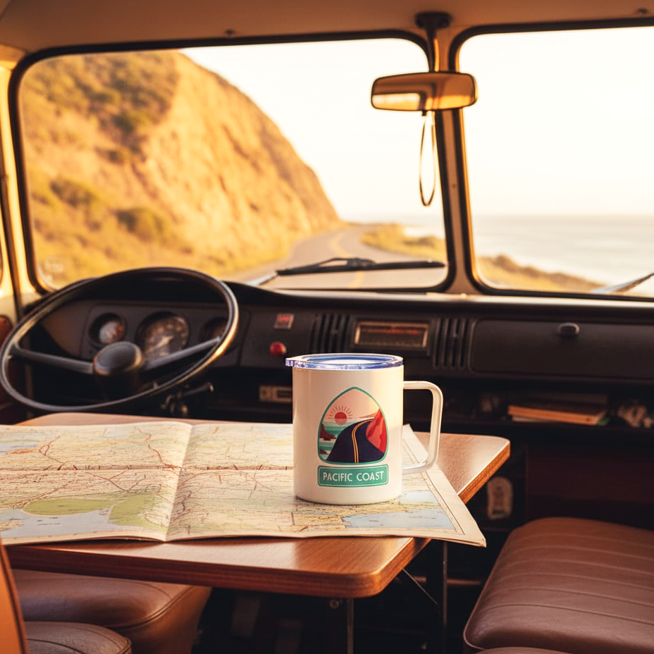 Pacific Coast Mug - California Camp Mug - Insulated, 12 oz