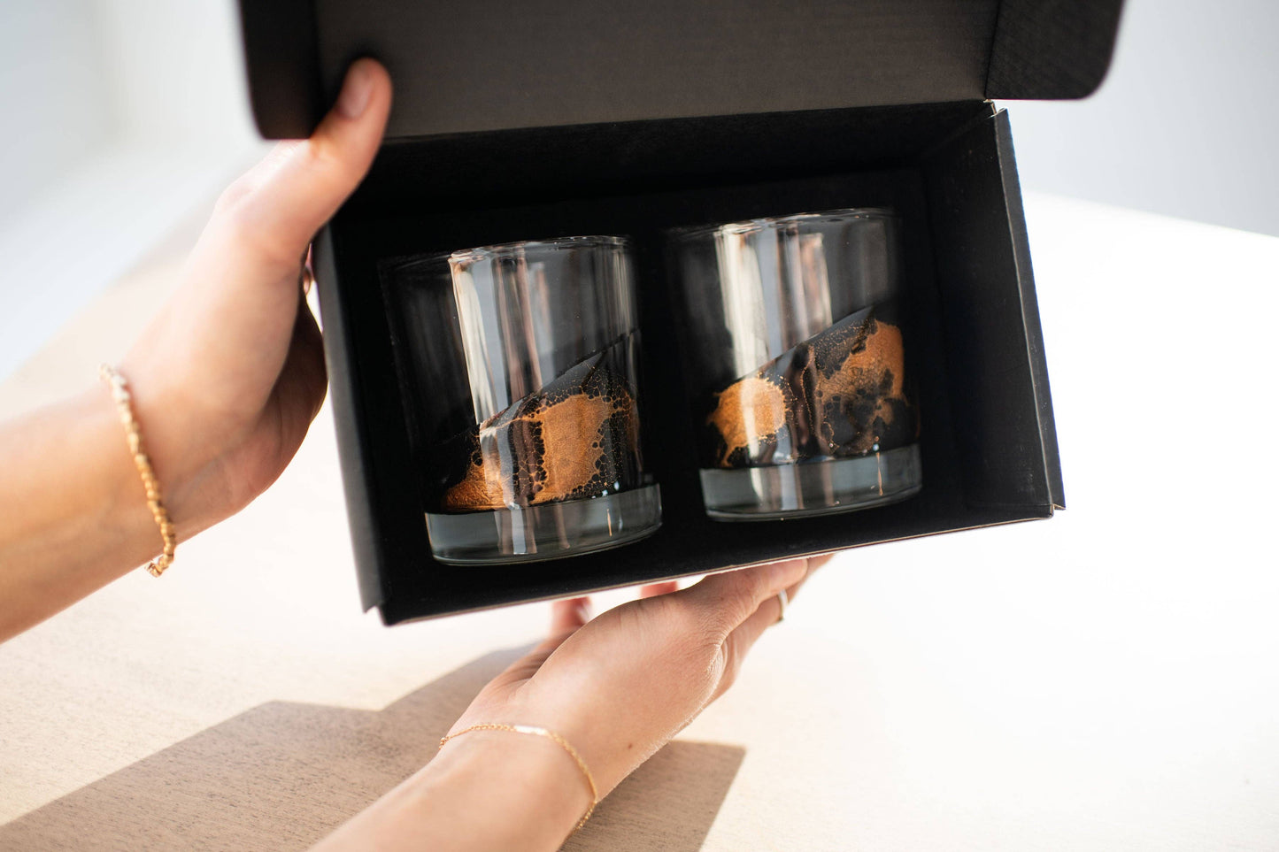 Resin Accented Whisky Glasses-Price is per glass -NO TARIFFS
