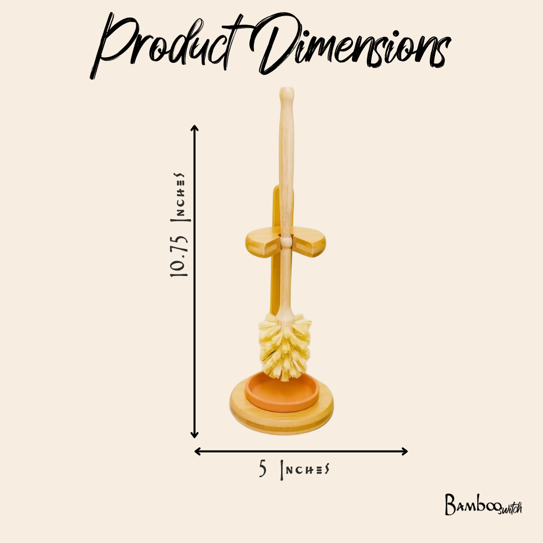 Bamboo Toilet Bowl Cleaner Brush & Stand | Earth Day Best