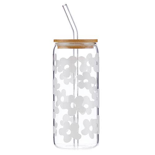 Santa Barbara Design Studio by Creative Brands - Glass Cold Brew Tumbler - White Floral