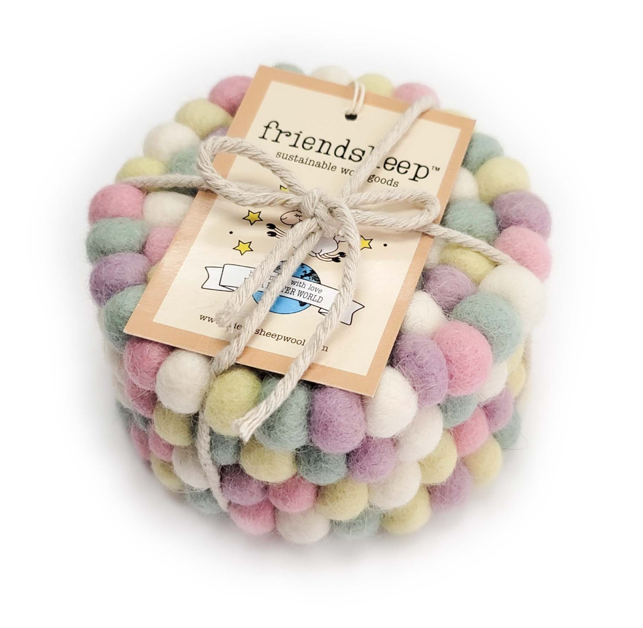Friendsheep - Cotton Candy Eco Coasters and Trivets