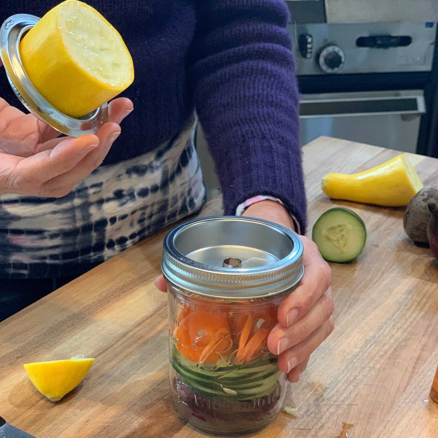 Fox Run Brands - Jarware 3 in 1 Spiralizer for Wide Mouth Mason Jar