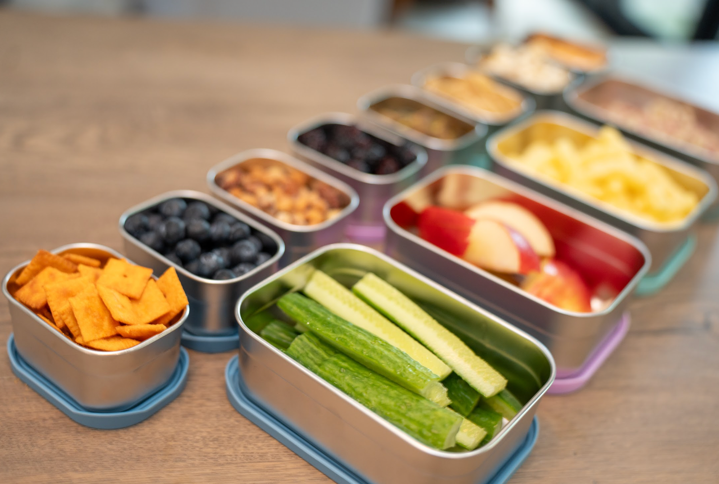 WeeSprout - Stainless Steel Bento Box Set with Silicone Lids – Set of 3