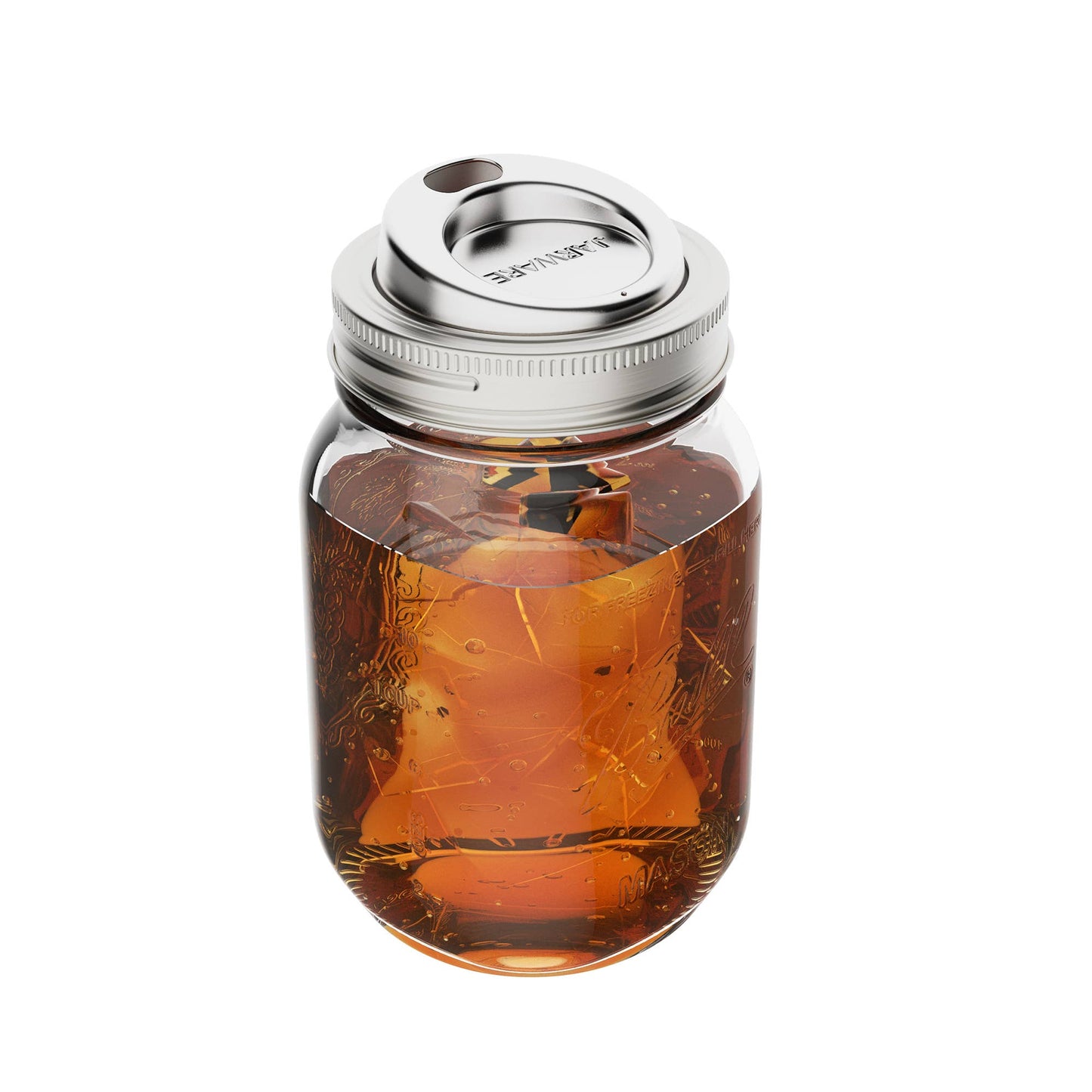 Fox Run Brands - Jarware Stainless Steel Drink Lids For Regular Mouth, Set 2